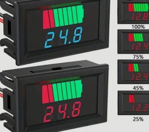 Indicador de nivel de carga y medidor de capacidad para baterías